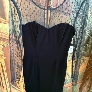 GUESS Black Sheer Sleeve Dress